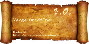 Varga Oriána névjegykártya
